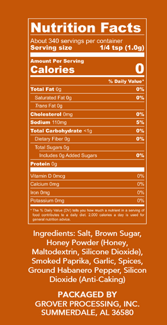 peprly Hot Honey Habanero sweet heat seasoning blend ingredients